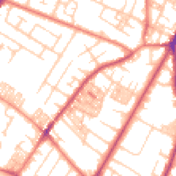 Daytime road noise heatmap for M20 1JJ