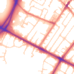 Daytime road noise heatmap for M20 2UU
