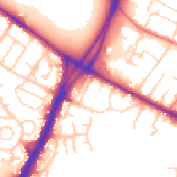 Daytime road noise heatmap for M20 2YB