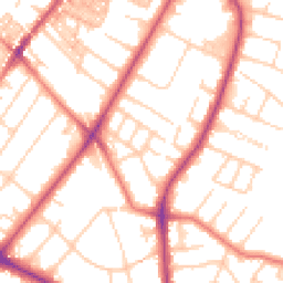 Daytime road noise heatmap for M20 3JU