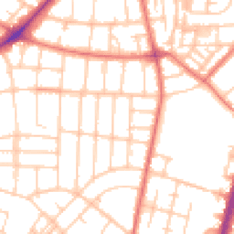 Daytime road noise heatmap for M20 4NZ