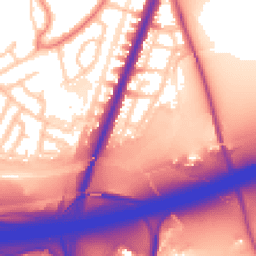 Daytime road noise heatmap for M20 5NT