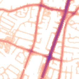 Daytime road noise heatmap for M20 6JG