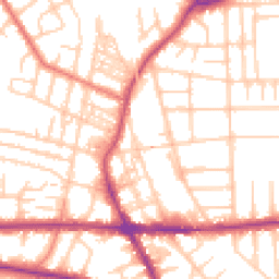 Daytime road noise heatmap for M21 0BA