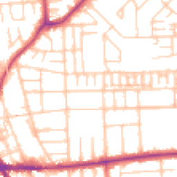 Daytime road noise heatmap for M21 0GZ