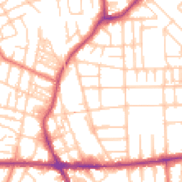 Daytime road noise heatmap for M21 0RE