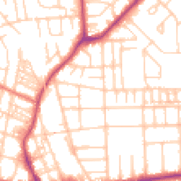 Daytime road noise heatmap for M21 0RL
