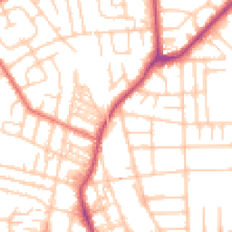 Daytime road noise heatmap for M21 0RQ