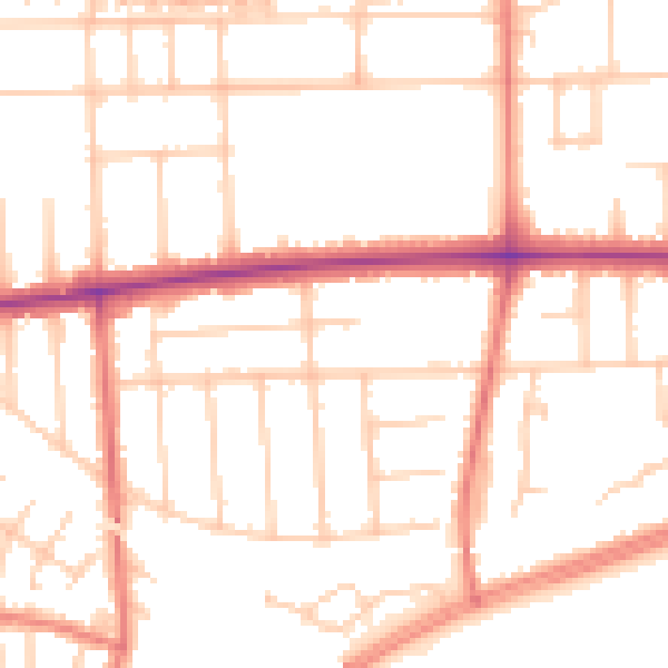 Daytime road noise heatmap for M21 0XU