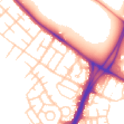 Daytime road noise heatmap for M21 7QW