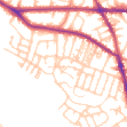 Daytime road noise heatmap for M21 9DT