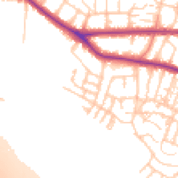Daytime road noise heatmap for M21 9EY