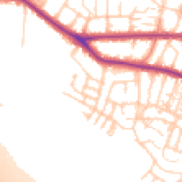 Daytime road noise heatmap for M21 9FZ
