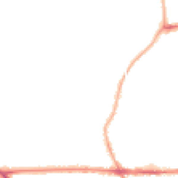 Night-time road noise heatmap for M21 9GE