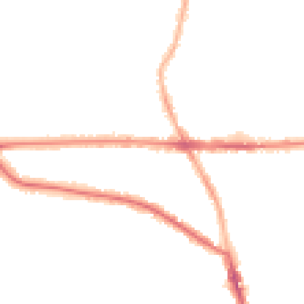 Night-time road noise heatmap for M21 9GP