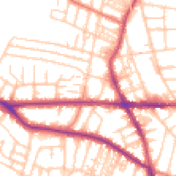 Daytime road noise heatmap for M21 9LH