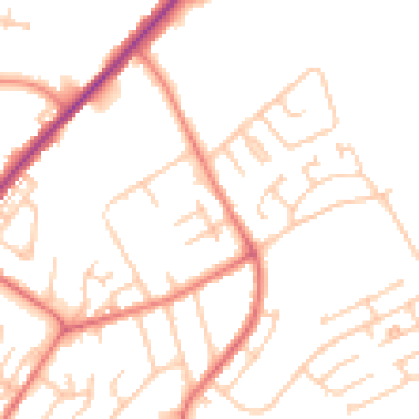 Daytime road noise heatmap for M24 2PG
