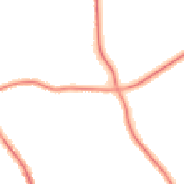 Night-time road noise heatmap for M25 0AU