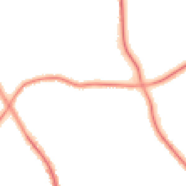 Night-time road noise heatmap for M25 0BH