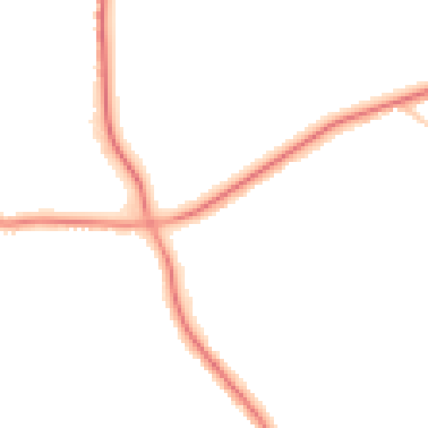 Night-time road noise heatmap for M25 0BL