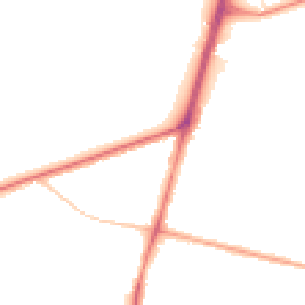 Night-time road noise heatmap for M25 0DW