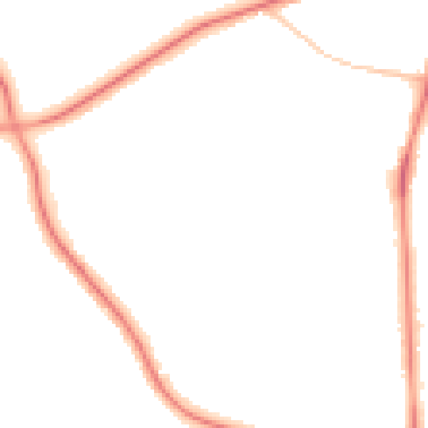 Night-time road noise heatmap for M25 0EF