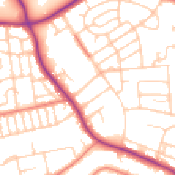 Daytime road noise heatmap for M25 0FR