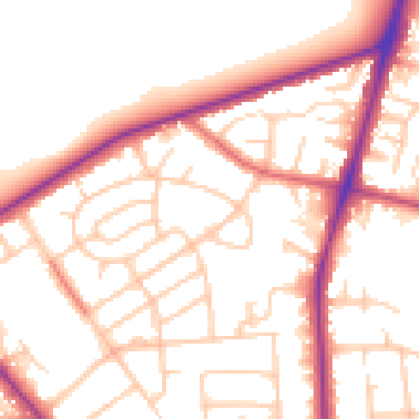Daytime road noise heatmap for M25 0GB