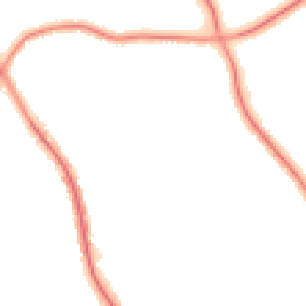 Night-time road noise heatmap for M25 0HX