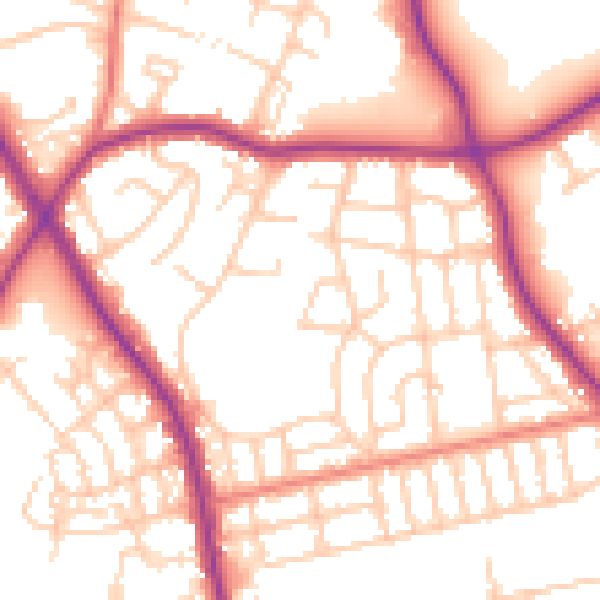 Daytime road noise heatmap for M25 0HZ