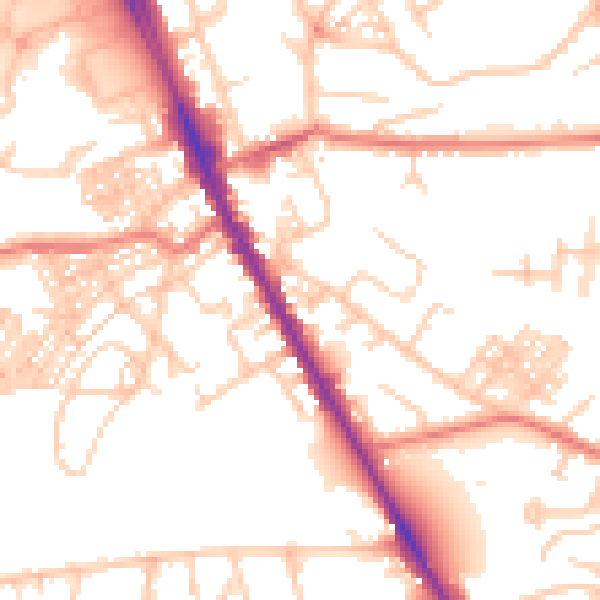 Daytime road noise heatmap for M25 1BW