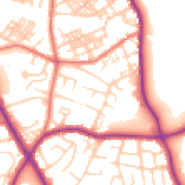 Daytime road noise heatmap for M25 1DS