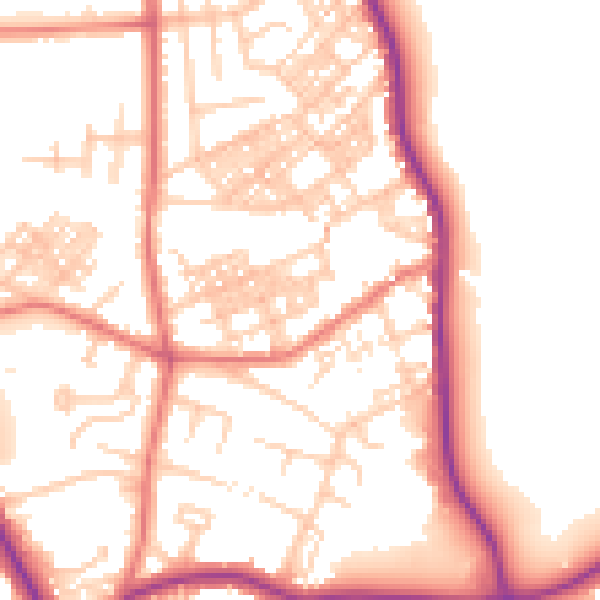 Daytime road noise heatmap for M25 1GL