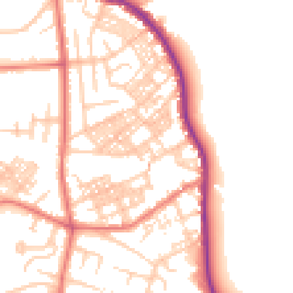 Daytime road noise heatmap for M25 1HF