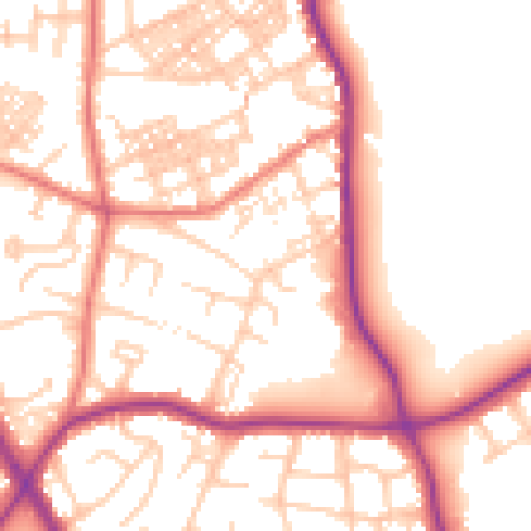 Daytime road noise heatmap for M25 1NU