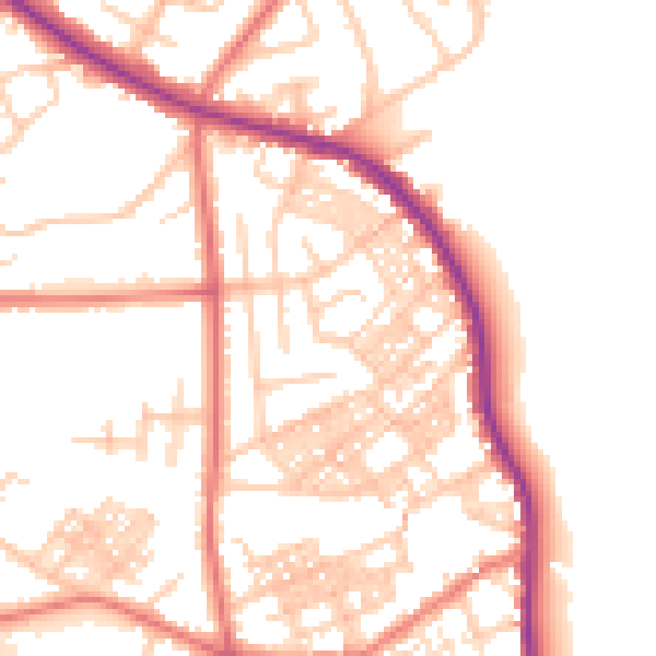 Daytime road noise heatmap for M25 1PF