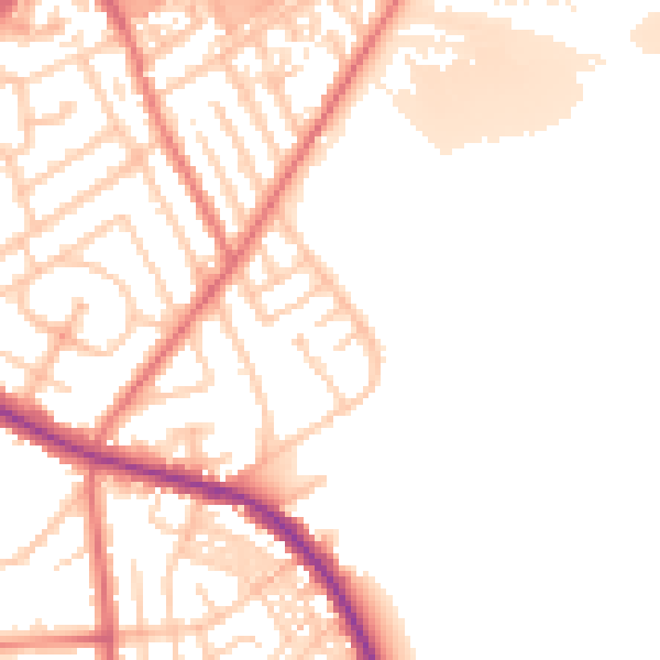 Daytime road noise heatmap for M25 2GU