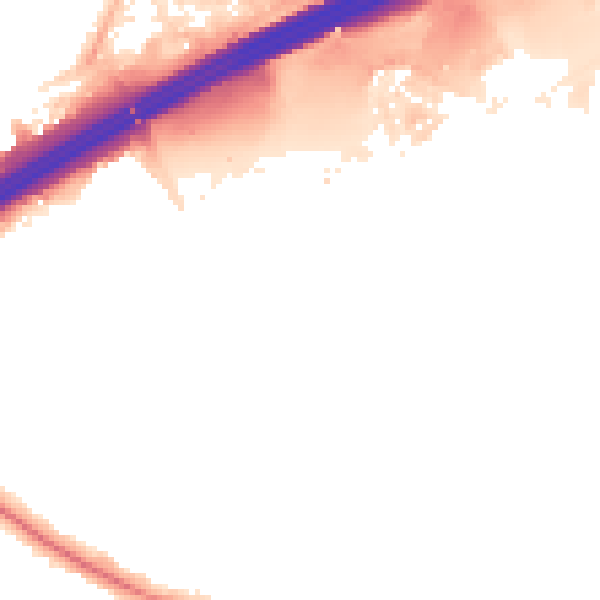 Night-time road noise heatmap for M25 2RB