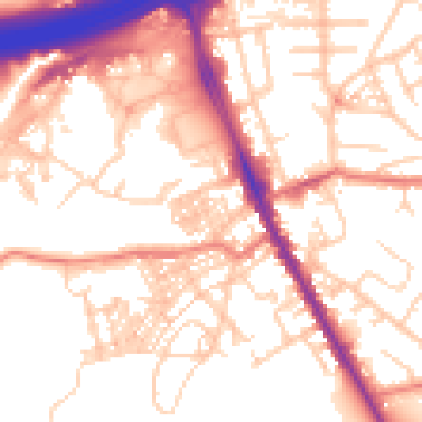 Daytime road noise heatmap for M25 3AE