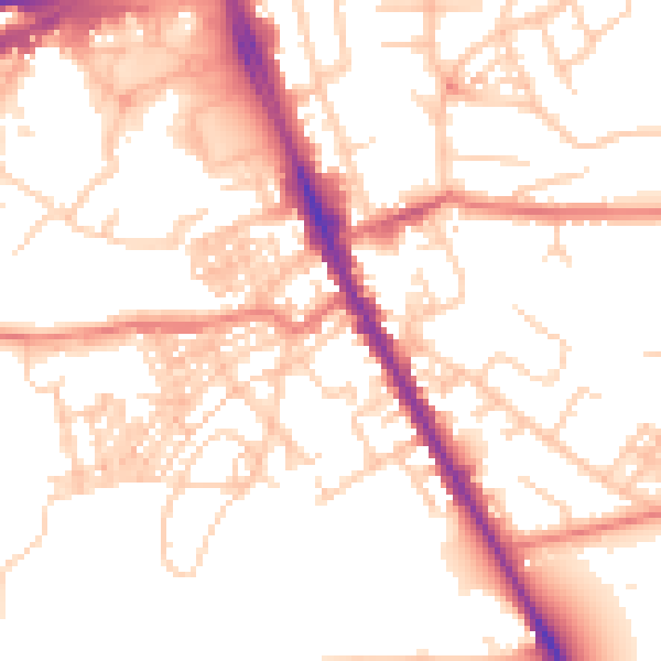 Daytime road noise heatmap for M25 3EL