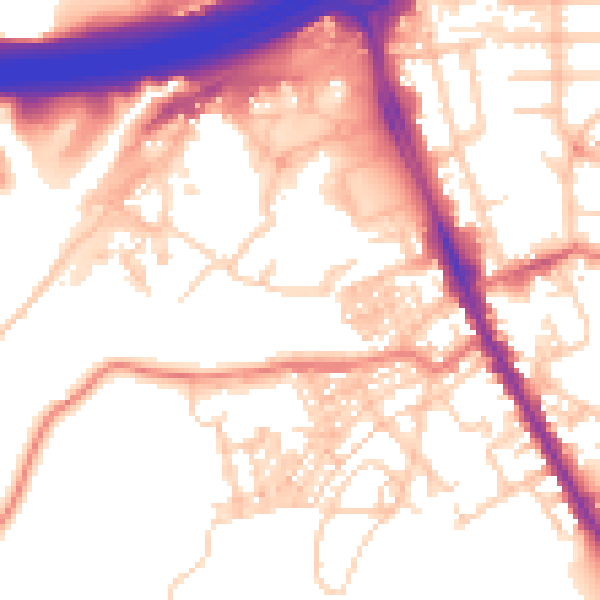 Daytime road noise heatmap for M25 3EU