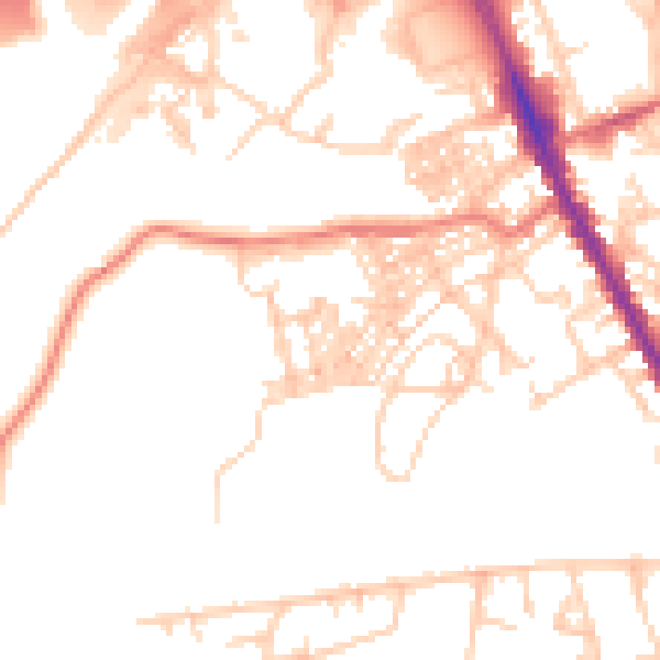 Daytime road noise heatmap for M25 3HY