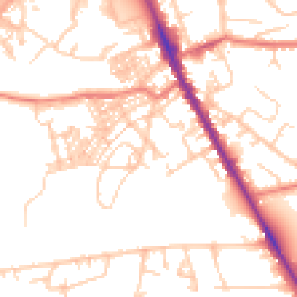 Daytime road noise heatmap for M25 3JW