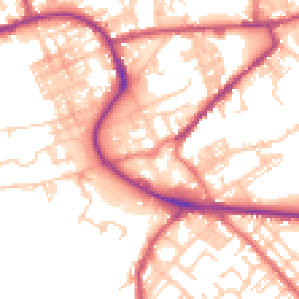 Daytime road noise heatmap for M26 1AD