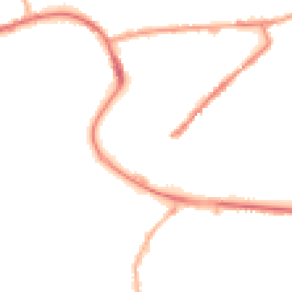 Night-time road noise heatmap for M26 1AD