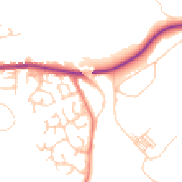 Daytime road noise heatmap for M26 1AN