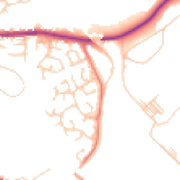 Daytime road noise heatmap for M26 1BD
