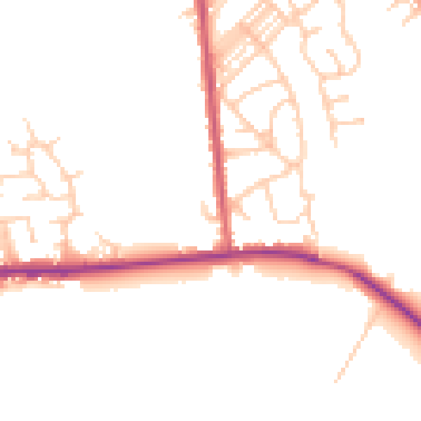 Daytime road noise heatmap for M26 1BF