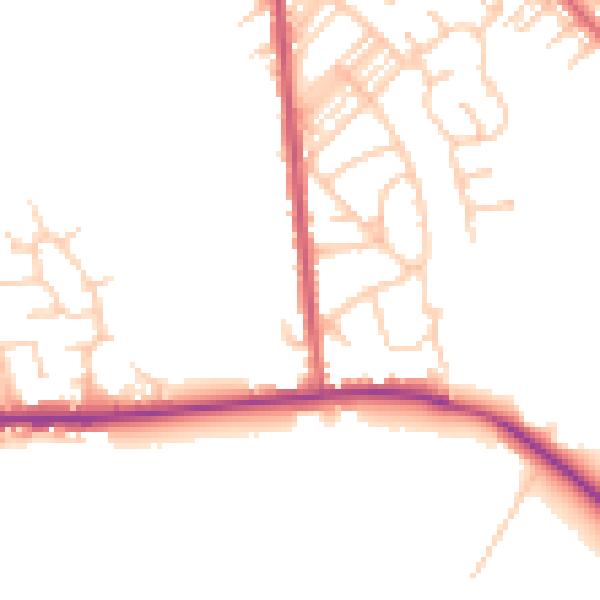 Daytime road noise heatmap for M26 1BG