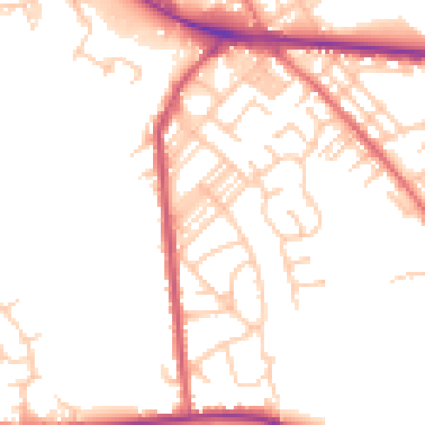Daytime road noise heatmap for M26 1BH